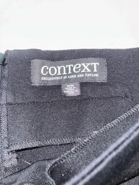 Context Lord & Taylor Black Pencil Skirt Size M Back Slit Mid-Length Career wear